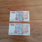 2x 1000 Italiaanse Lire, Italië, Los biljet, Ophalen of Verzenden