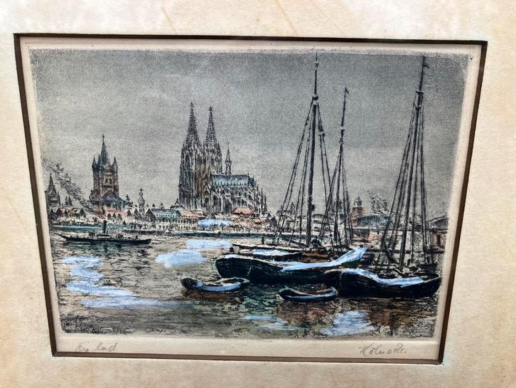 Oude ets van Keulen, Antiek en Kunst, Kunst | Etsen en Gravures, Ophalen of Verzenden