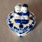 Delft blauwe vintage hartvormig doosje, Ophalen of Verzenden