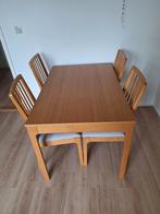 IKEA Ekedalen eiken tafel (120/180x80) + 4 stoelen, Huis en Inrichting, Ophalen, Zo goed als nieuw, Eigentijds, 4 tot 6 stoelen