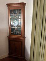 Hoekkast van hout met glazen deur, Huis en Inrichting, Kasten | Buffetkasten, Minder dan 50 cm, Gebruikt, Ophalen of Verzenden