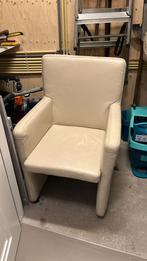 GRATIS! Tafel met 6 lederen stoelen, Verzenden, Gebruikt, 75 tot 100 cm