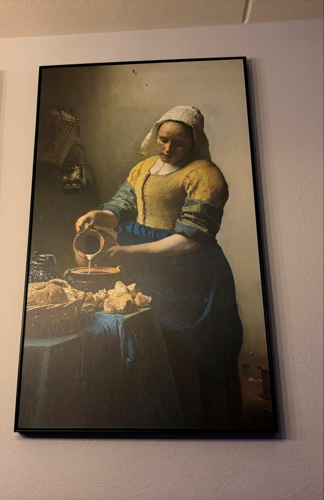 Melkmeisje schilderij - 118x70, Huis en Inrichting, Woonaccessoires | Schilderijen, Tekeningen en Foto's, Gebruikt, Foto of Poster