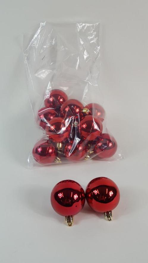 Kerstballen rood, zak 14 stuks, kerstversiering, 6 cm (2) W1, Diversen, Kerst, Gebruikt, Ophalen of Verzenden