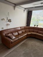 Cognac lederen hoekbank + losse stoel, Huis en Inrichting, Banken | Bankstellen, Ophalen, Gebruikt, Hoekbank, 300 cm of meer