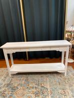 Sidetable massief hout haltafel brocante  wit geschilderd, Huis en Inrichting, Tafels | Sidetables, Ophalen, 25 tot 50 cm, Rechthoekig