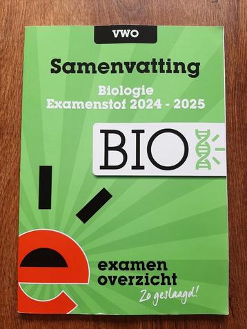 Examenoverzicht VWO Biologie 2024-2025 beschikbaar voor biedingen