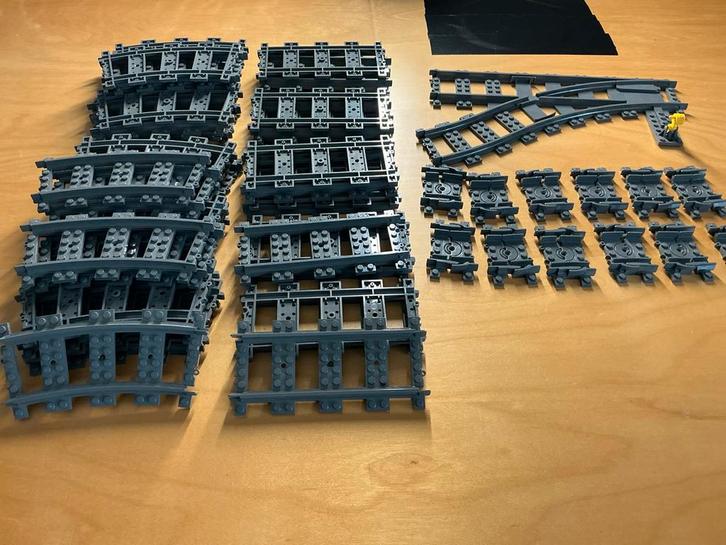 Lego Treinrails - Wissel, Bochten, Rechte Stukken, Kinderen en Baby's, Speelgoed | Duplo en Lego, Gebruikt, Lego, Losse stenen