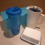 Tupperware set: botervloot, sapkan, koelkastdoos, Huis en Inrichting, Keuken | Tupperware, Ophalen of Verzenden, Gebruikt, Blauw
