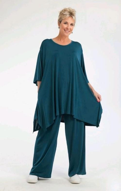 Petrol A-lijn tuniek van AKH One size tot Maat 50, Kleding | Dames, Grote Maten, Nieuw, Blouse of Tuniek, Groen, Ophalen of Verzenden