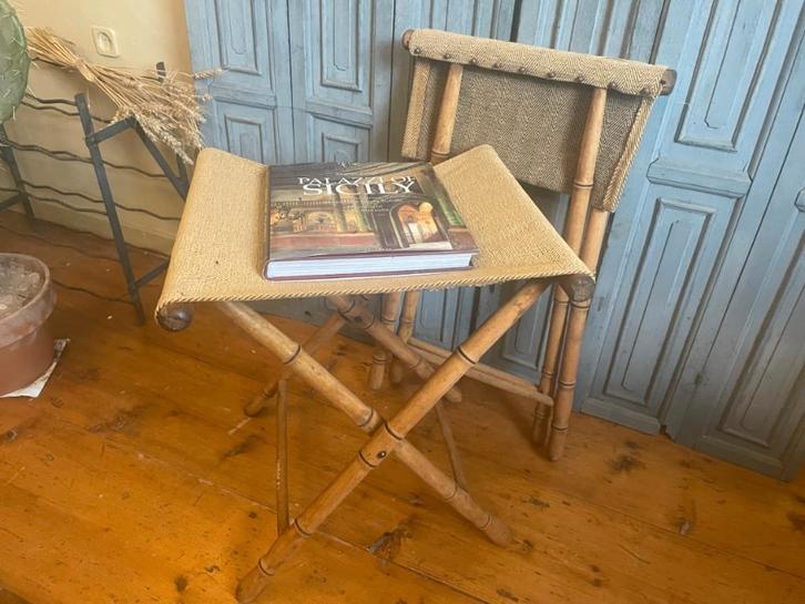 Paar Vouwkrukken Krukjes Bagagebankjes Bagagerekjes Frans, Antiek en Kunst, Antiek | Meubels | Stoelen en Banken, Ophalen of Verzenden