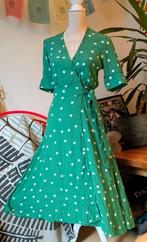 Groene jurk witte stippen polkadots rockabilly retro vintage, Kleding | Dames, Ophalen of Verzenden, Zo goed als nieuw, Maat 36 (S)