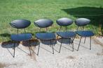 Set van 4 originele skai stoelen van Rudolf Wolf, Huis en Inrichting, Stoelen, Ophalen, Gebruikt, Zwart, Vintage