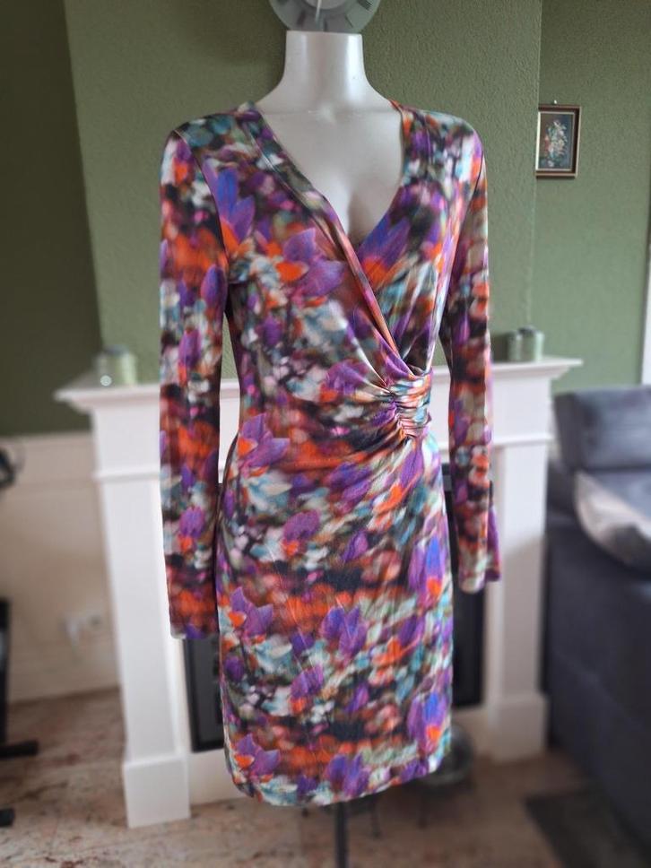 Caroline Biss kleurrijke jurk 40 gratis verz, Kleding | Dames, Jurken, Zo goed als nieuw, Maat 38/40 (M), Overige kleuren, Knielengte