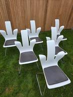 Varier Penguin wit, 6 stuks, in nette staat, Huis en Inrichting, Stoelen, Ophalen, Metaal, Wit, Design
