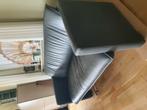 Leolux Fiabo, grijsblauw lederen tweezits bank, Ophalen, Gebruikt, 150 tot 200 cm, Tweepersoons