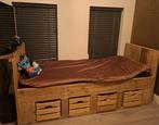 Steigerhout bed, Huis en Inrichting, Slaapkamer | Bedden, Ophalen, Eenpersoons, Bruin, Steigerhout