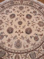 Vintage handgeknoopt perzisch tapijt tabriz 50raj r9nd 210, Crème, Gebruikt, Perzisch, Rond