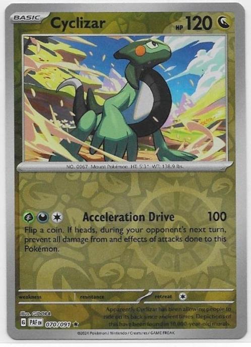 Paldean Fates,  Cyclizar [reverse] 70/91, Hobby en Vrije tijd, Verzamelkaartspellen | Pokémon, Nieuw, Losse kaart, Verzenden