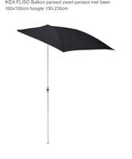 Balkon parasol zwart ikea flisö, Tuin en Terras, Parasols, Ophalen, Zo goed als nieuw, 1 tot 2 meter