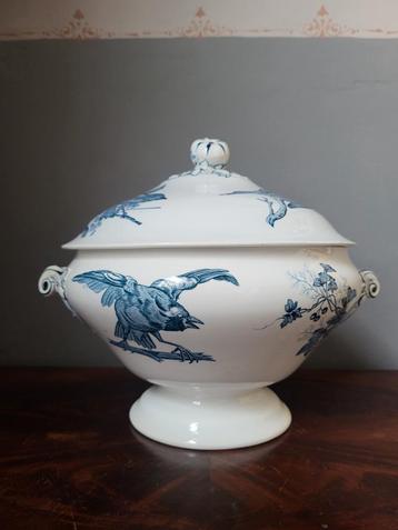 Zeldzame Antieke Franse Terrine ~ Longwy  beschikbaar voor biedingen