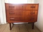 Vintage Deens ladekastje, teakfineer, Ophalen, Deens, Teakhout, 50 tot 100 cm