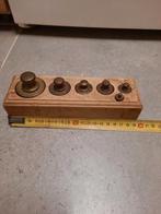 Koperen messing  Weegbalans gewichten gemerkte weegschaal, Antiek en Kunst, Ophalen of Verzenden