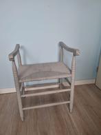 Stoel oud met rieten zitting /geschilderd licht grijs, Kinderen en Baby's, Ophalen, Gebruikt, Stoel(en)