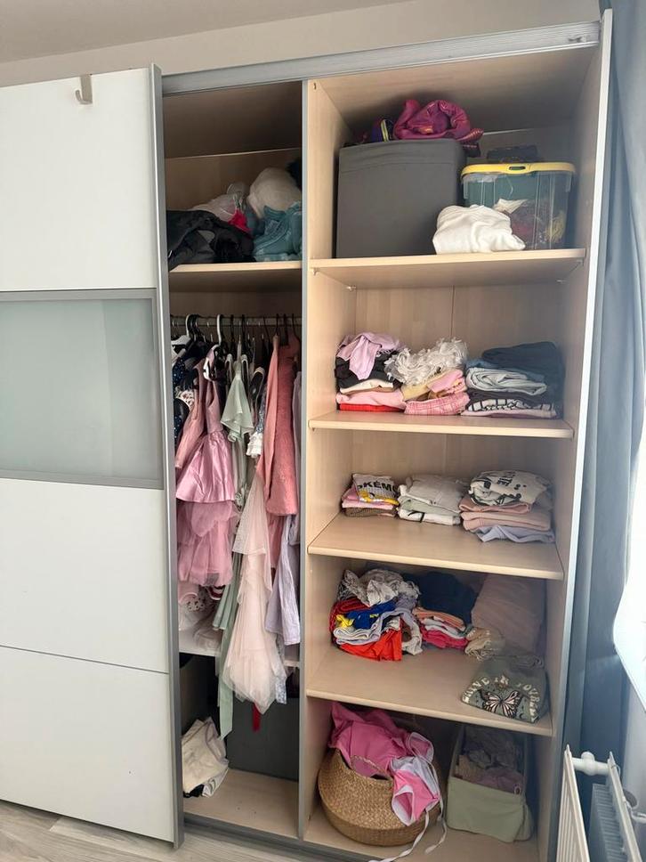 Kledingkast met schuifdeuren, Huis en Inrichting, Kasten | Kledingkasten, Gebruikt, 200 cm of meer, 150 tot 200 cm, 50 tot 75 cm