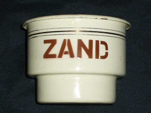 Emaille Zand Bakje Creme/Bruin Gouden Bies, Antiek en Kunst, Antiek | Emaille, Ophalen