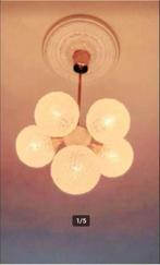 vintage Kaiser sputnik plafondlamp Mid-Century, Ophalen, Zo goed als nieuw, Glas, Space age