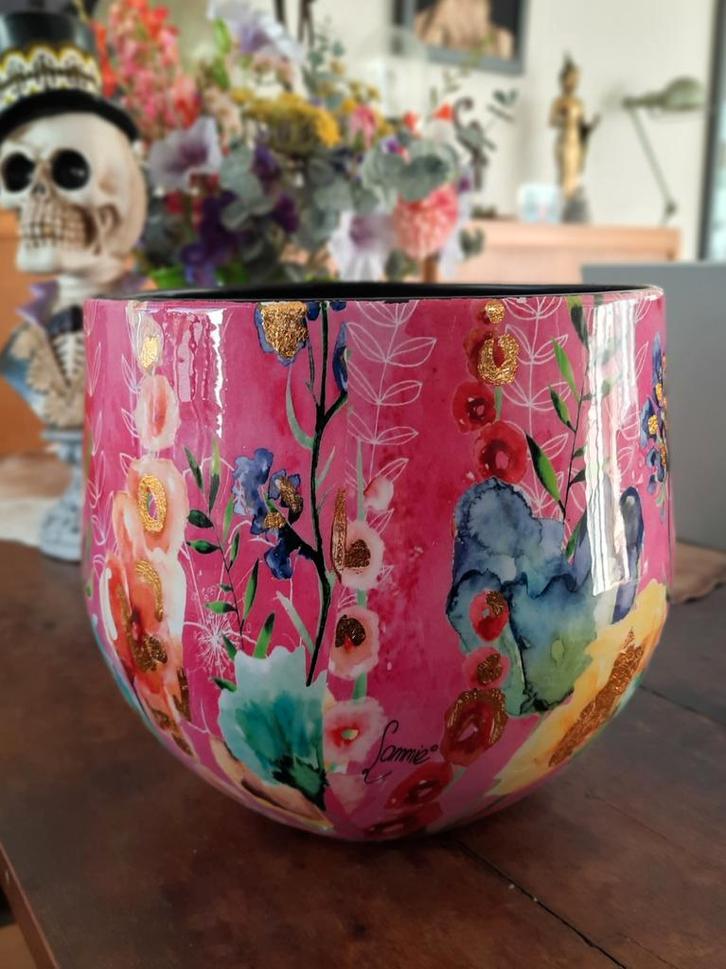 Fiesta Fuchsia Bloempot Lammie - Uniek!, Huis en Inrichting, Woonaccessoires | Vazen, Ophalen of Verzenden