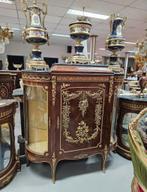 Luxe barok dressoir commode kast brons marmer, Ophalen of Verzenden, Nieuw, 25 tot 50 cm, Glas