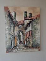 Schilderij stadsgezicht Buje Istrië Kroatië, Ophalen of Verzenden