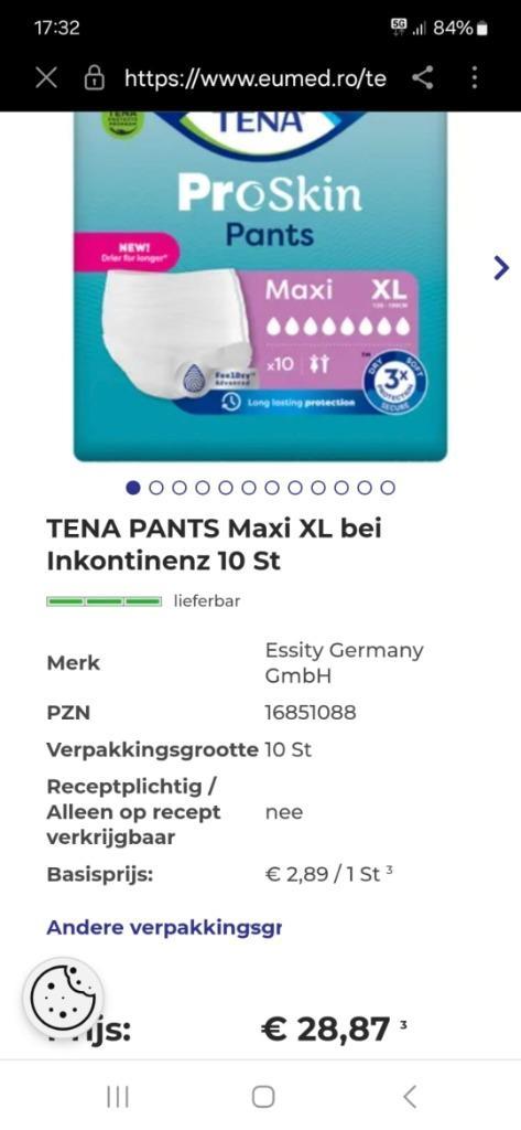 Tena incontinentie broekjes XL, Diversen, Verpleegmiddelen, Nieuw, Ophalen