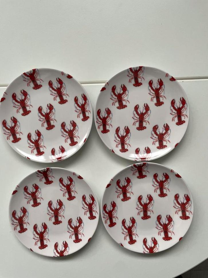 Fabienne Chapot Gebaksbordjes Kreeft (4), Huis en Inrichting, Keuken | Servies, Nieuw, Bord(en), Overige stijlen, Keramiek, Ophalen of Verzenden