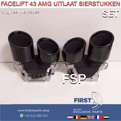 W257 C257 CLS43 CLS 53 AMG UITLAAT SIERSTUKKEN SET ZWART ORI, Auto-onderdelen, Uitlaatsystemen, Mercedes-Benz, Gebruikt, Ophalen of Verzenden