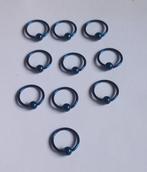 Blauwe piercing ringetjes 1,2 x 10 mm, Ophalen of Verzenden, Nieuw, Staal