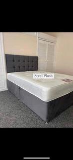 Luxury Velvet Upholstered Bed – Available in Multiple Sizes, Huis en Inrichting, Verzenden, Tweepersoons, Zo goed als nieuw, 180 cm