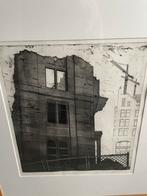 Ets van I.C. Gaebler - Afbraak (ingelijst), Antiek en Kunst, Kunst | Etsen en Gravures, Ophalen