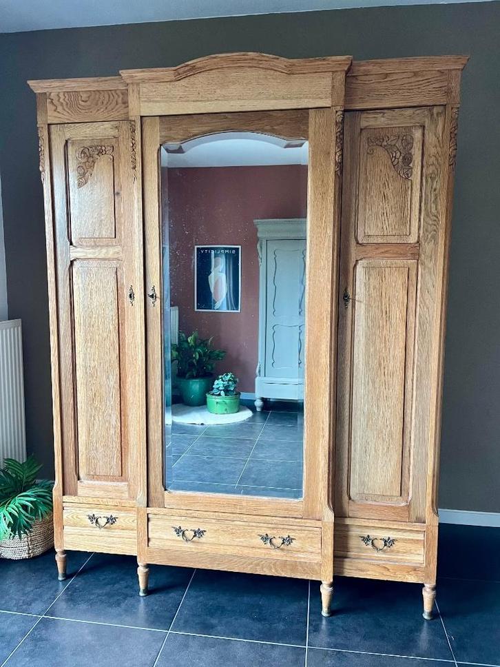 Massief eiken kleding linnen queen ann kast hang leg kind, Huis en Inrichting, Kasten | Kledingkasten, Zo goed als nieuw, 200 cm of meer