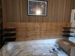 Ikea achterwand bed hout, 2,40 meter breed, Ophalen, Tweepersoons, Hout, Overige maten