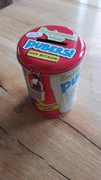 Spaarpot puber, Verzamelen, Spaarpotten, Ophalen of Verzenden, Zo goed als nieuw, Metaal of Blik, Overige thema's