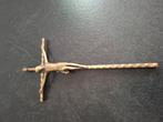 Crucifix/kruis met afbeelding van jezus messingkleurig, Ophalen of Verzenden, Nieuw, Overige onderwerpen
