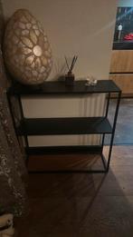 Zwarte metalen sidetable, Huis en Inrichting, Tafels | Sidetables, Ophalen, 50 tot 100 cm, Zo goed als nieuw, Metaal