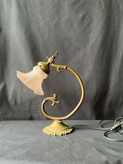 Antiek koperen tafellampje, Antiek en Kunst, Antiek | Lampen, Ophalen of Verzenden