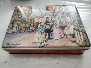 Blik. Vintage. Met mooie oud Engelse afbeelding . 25/19/6 cm beschikbaar voor biedingen