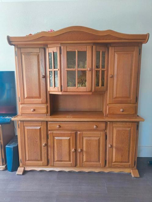 Massief Eiken Buffetkast, eettafel, salontafel en meer, Huis en Inrichting, Kasten | Buffetkasten, Gebruikt, Met lade(s), Met deur(en)