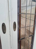 Set schuif / en-suite deuren met glas in lood 211,5x144,5cm., Antiek en Kunst, Ophalen