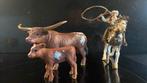 Schleich Western: Texas Longhorn Stier met Jong en Cowboy, Verzamelen, Poppetjes en Figuurtjes, Ophalen of Verzenden, Zo goed als nieuw